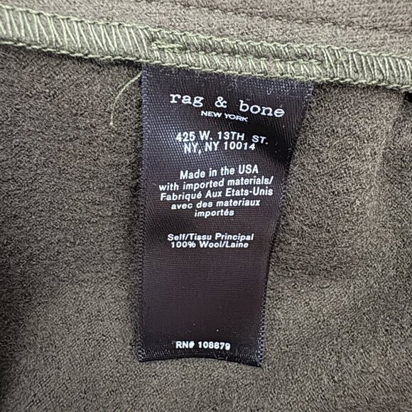 Rag & Bone Club Blazer Size 0 Dark Green 100% Wool Business Casual One Button - Picture 6 of 7